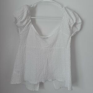 Fashion Nova White Textured Blouse